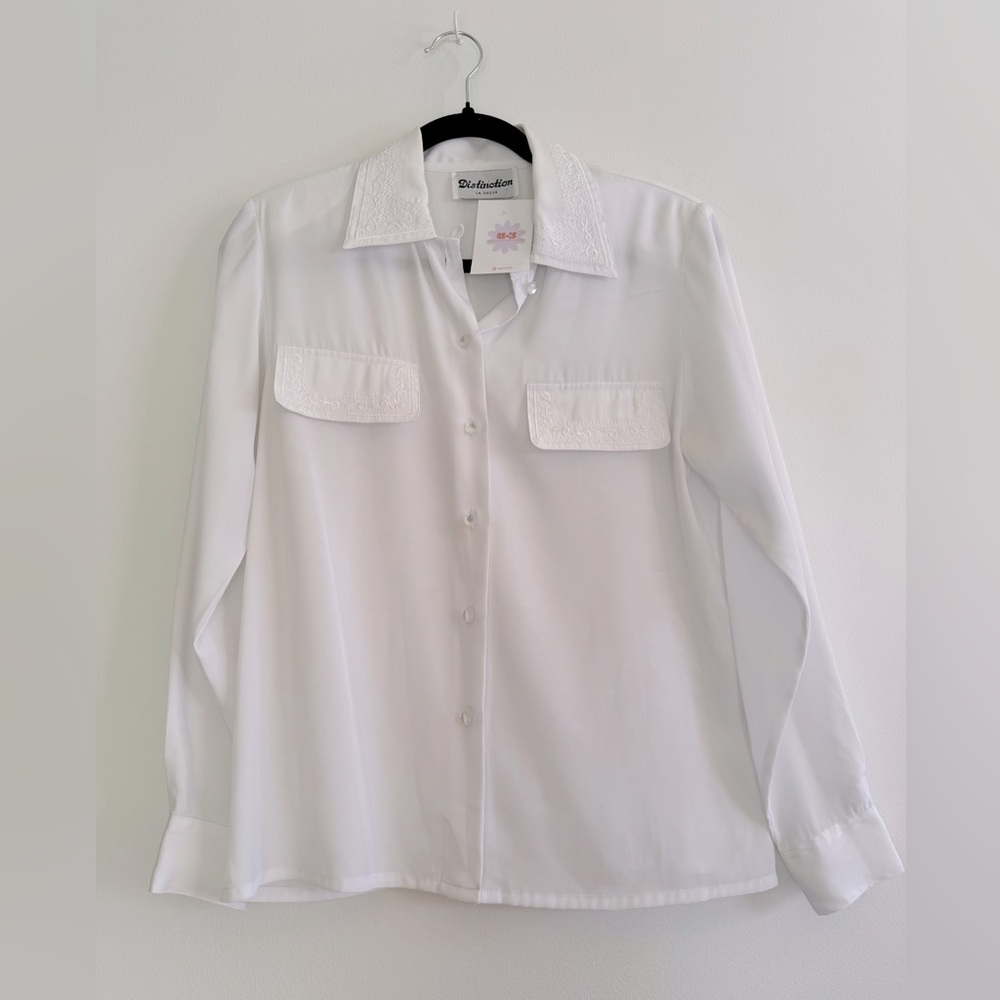 Distinction Vintage white button down shirt fisherman core